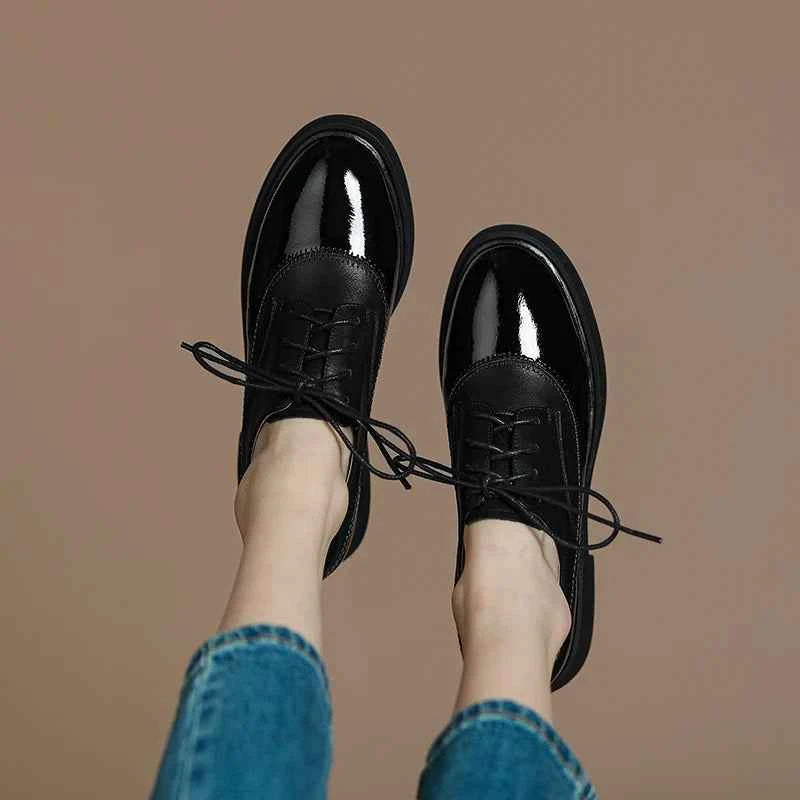LUW Shoes Women’s Classic Platform Oxfords - Minimalist Smooth Leather High-Sole Brogues