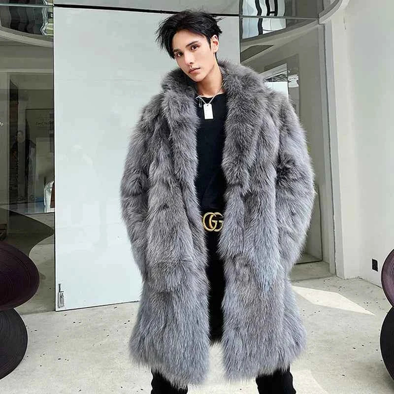 Fashionable Italian Style Fur Trench Coat