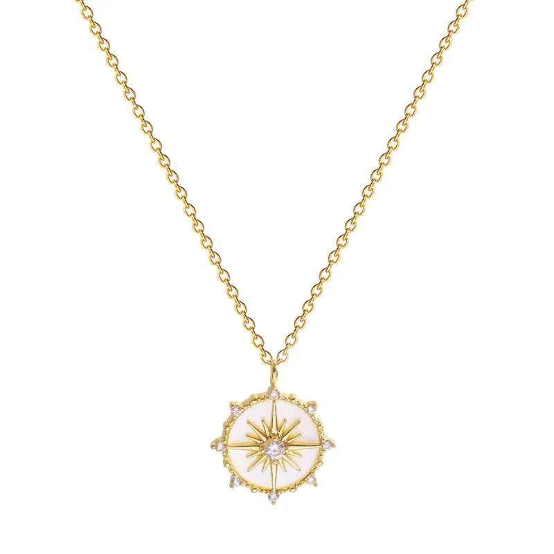 Stylish Stainless Steel Geometric Zircon Necklace
