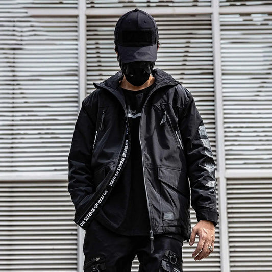 MASTER Black Windbreaker Parka Jacket