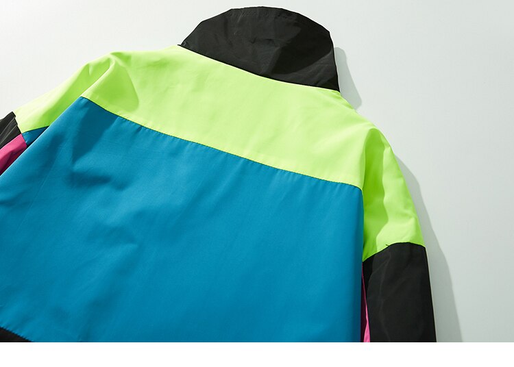 Multi Color Block Patchwork Pocket Jacket