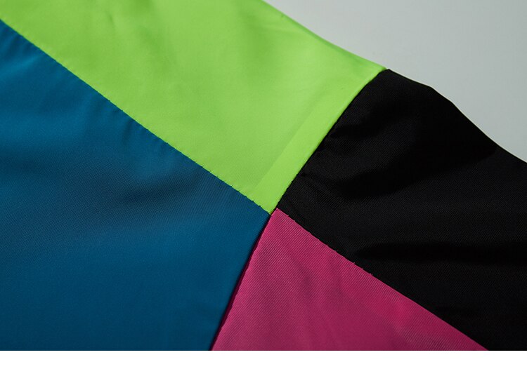 Multi Color Block Patchwork Pocket Jacket