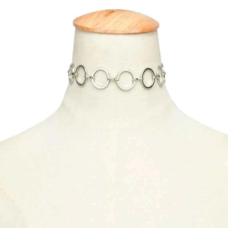 Colorful Metal Round Choker Necklace