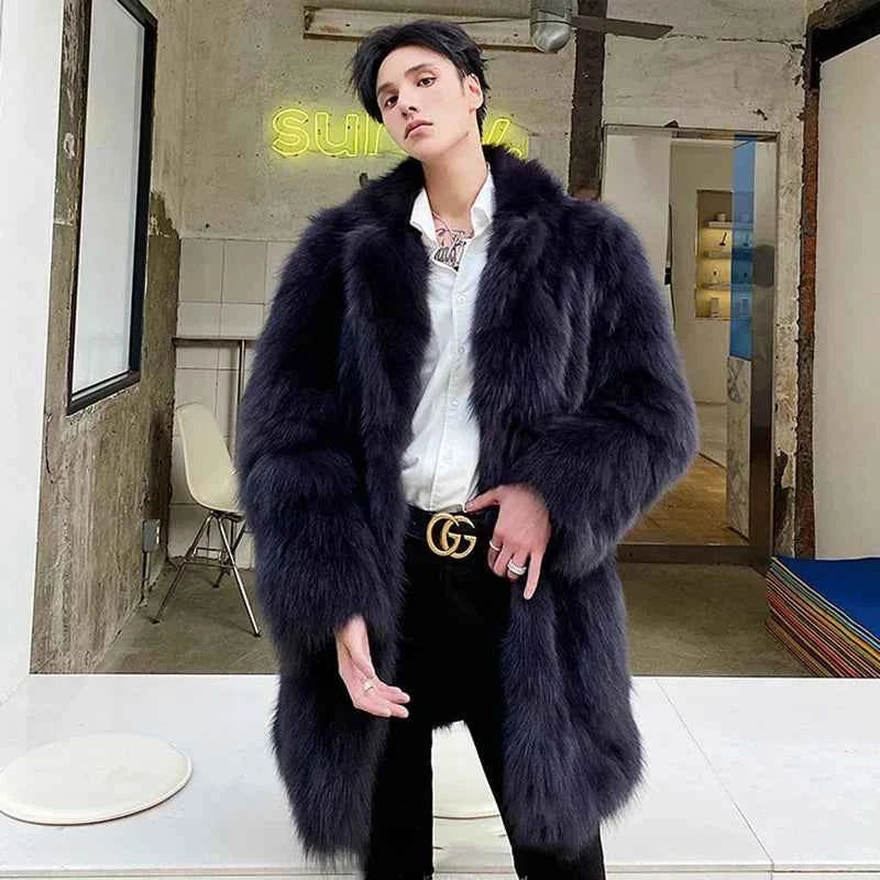 Fashionable Italian Style Fur Trench Coat