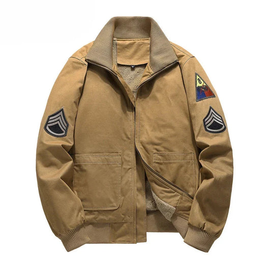 Patchwork Zipper Chief Bomber Jacket