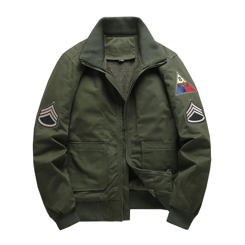 Patchwork Zipper Chief Bomber Jacket