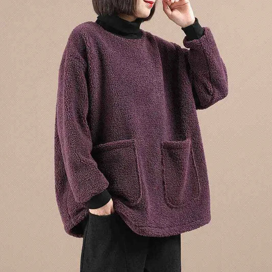 Women Cozy Wool Thicken Turtleneck Sweatshirt