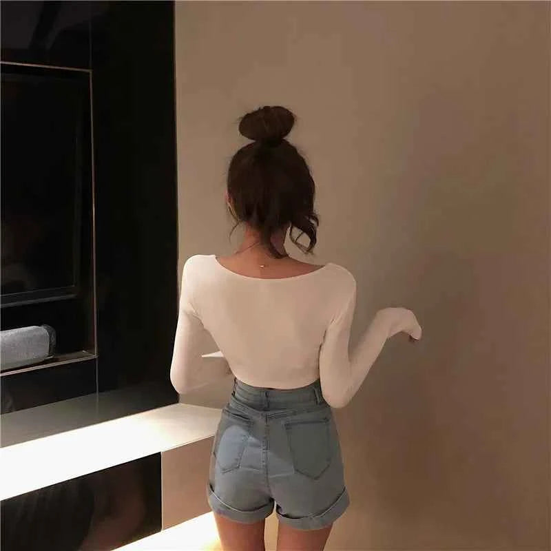 Retro Chic High Waist Denim Short
