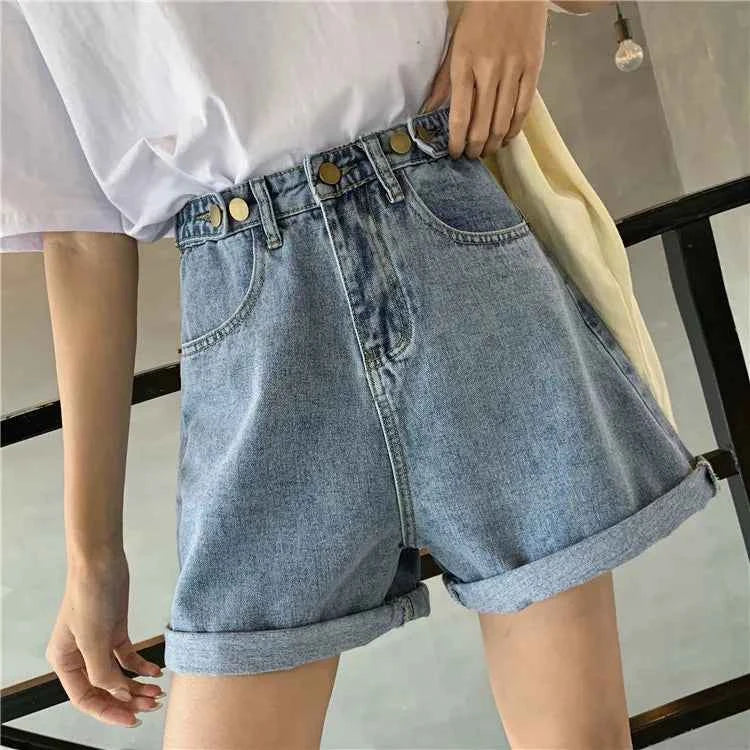 Women Styilsh Elegant Button Denim Short