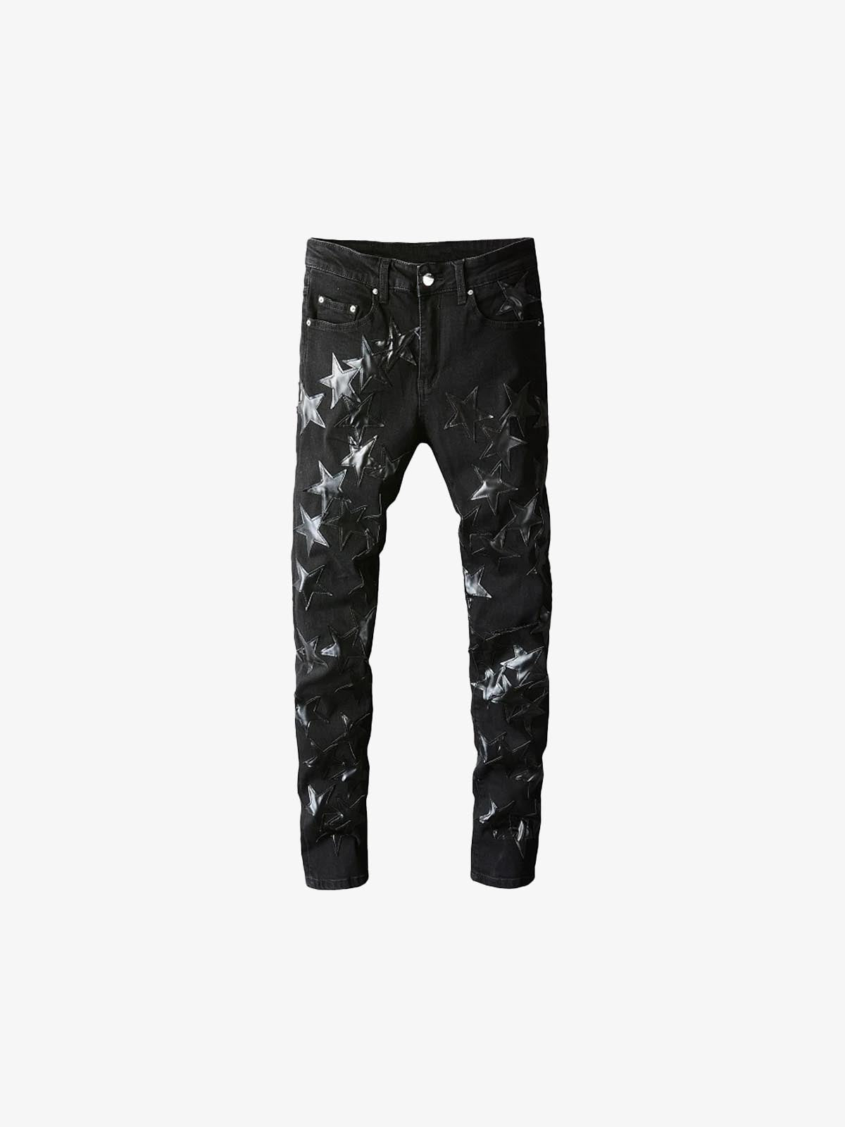 Ebony Black Stars Patch Jeans