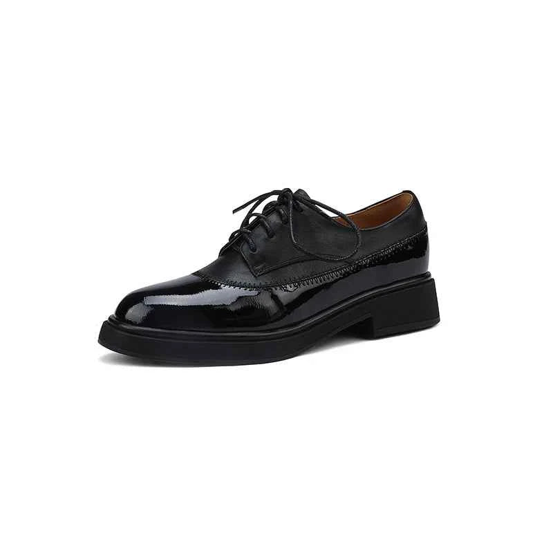 LUW Shoes Women’s Classic Platform Oxfords - Minimalist Smooth Leather High-Sole Brogues