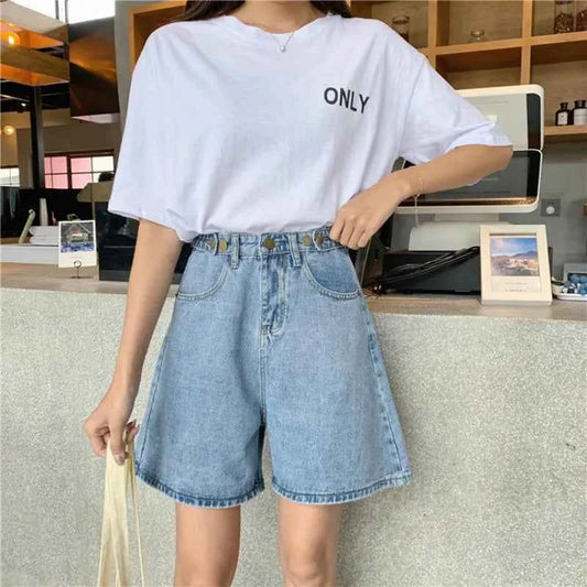 Women Styilsh Elegant Button Denim Short