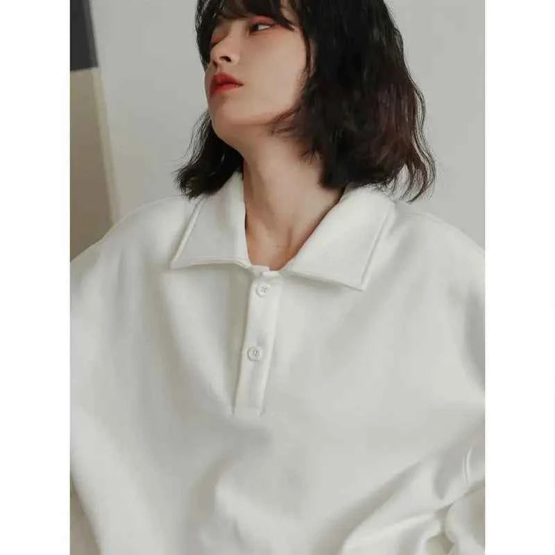Women Casual Cozy White Autumn Winter Sweatshirt