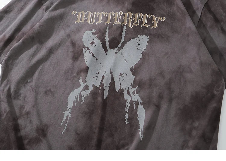 Tie Die Butterfly Graphic Loose T-Shirt
