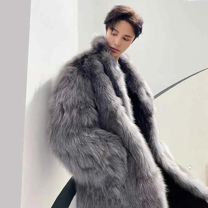 Fashionable Italian Style Fur Trench Coat