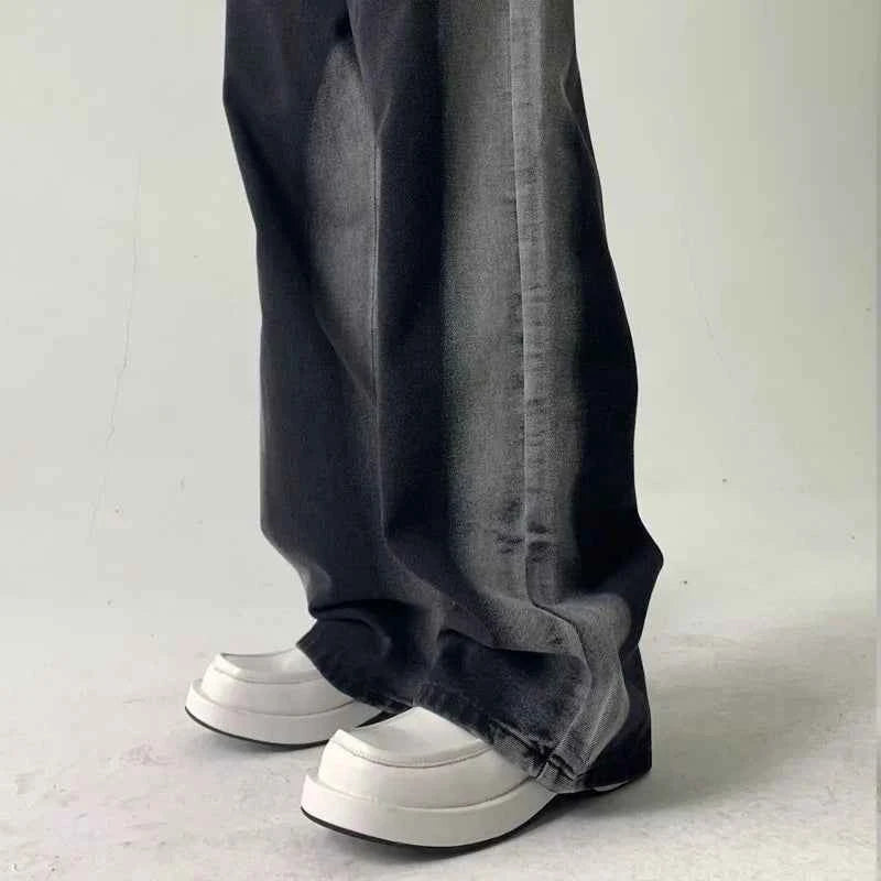 Loose Straight Tie Dye Denim Jeans