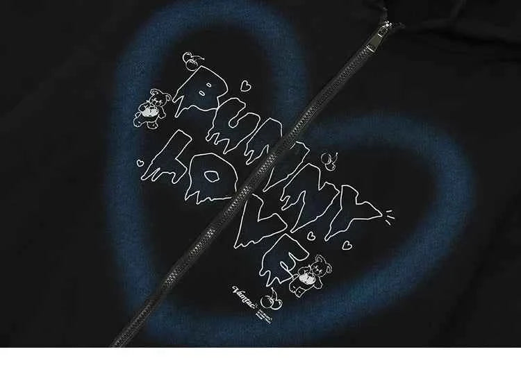 Essential Graffiti Print Hip Hop Hooded Sweatshirt