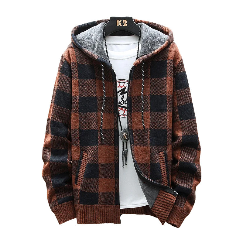 Plaid Chore Zipper Hoodie