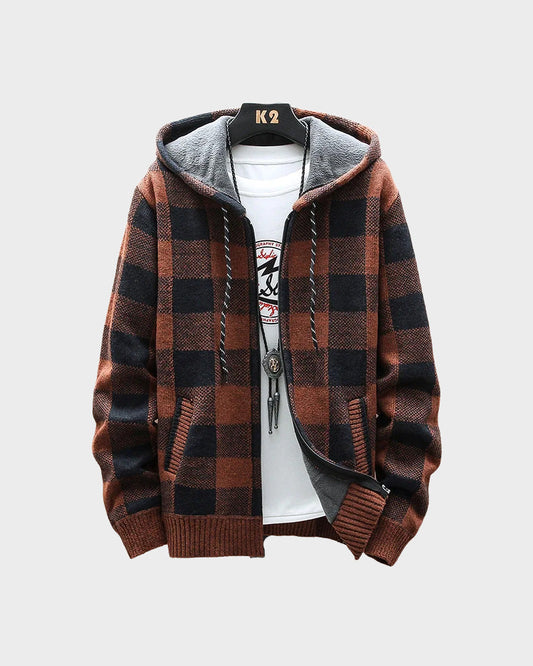 Plaid Chore Zipper Hoodie