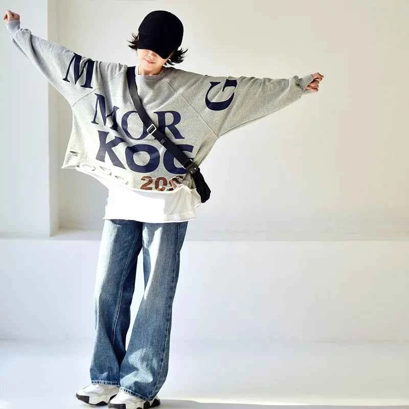 Comfort  Personality Broken Letter Sweatshirt