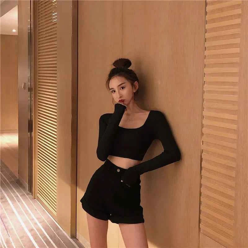 Retro Chic High Waist Denim Short