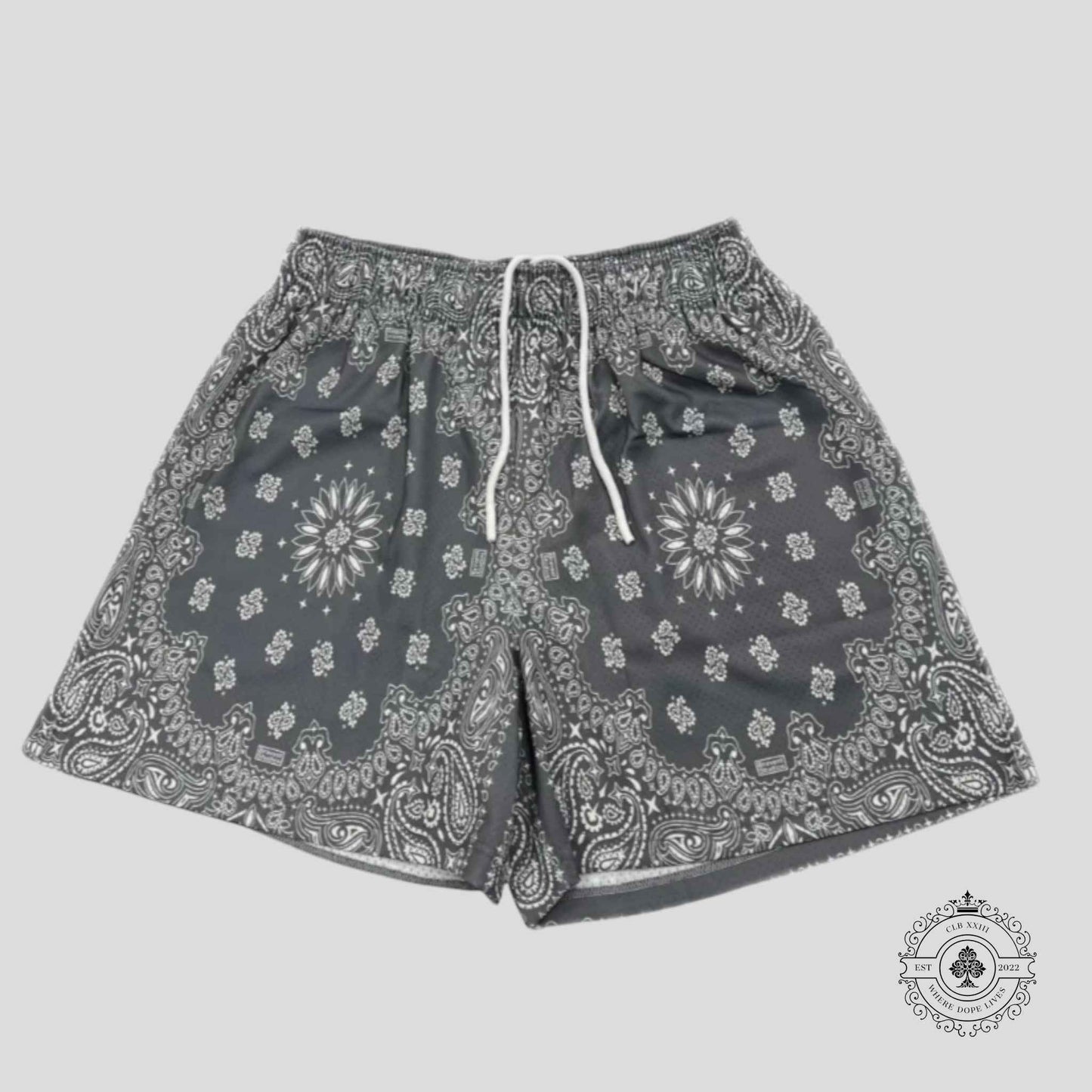 Bravest Studios Grey Paisley Shorts