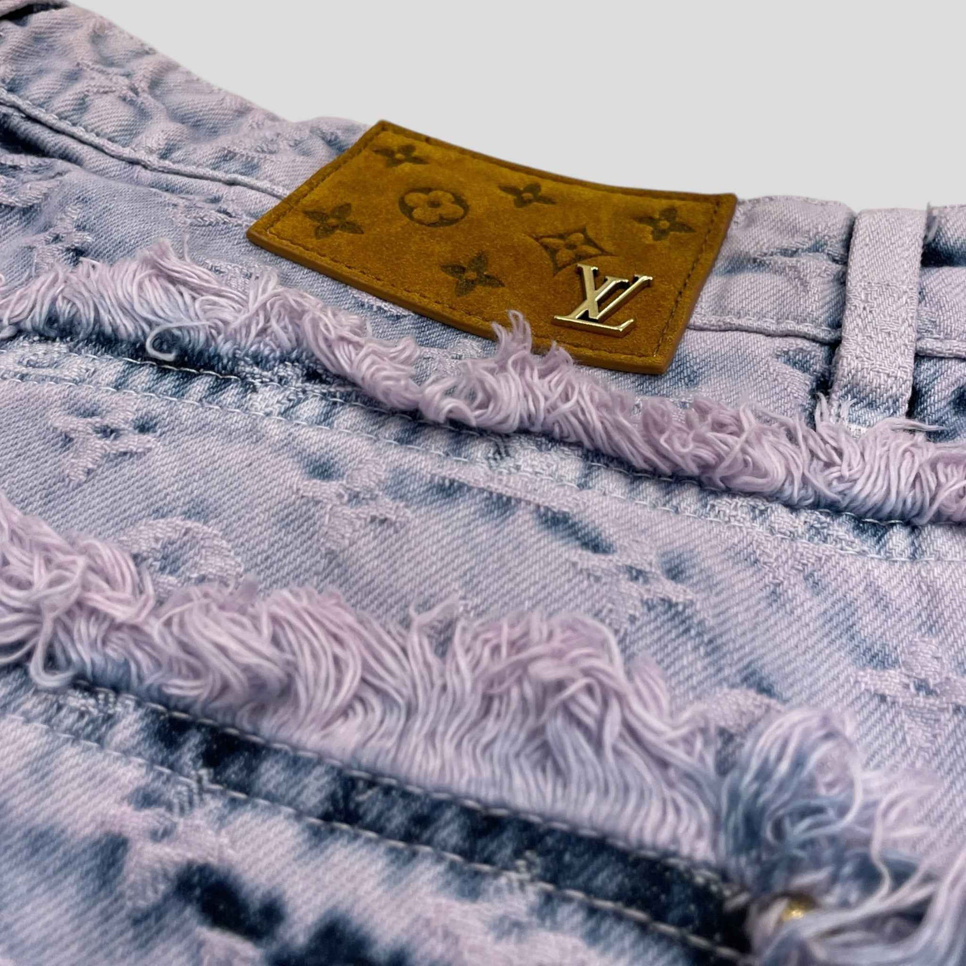 Louis Vuitton Frayed Monogram Double Knee Carpenter Pants