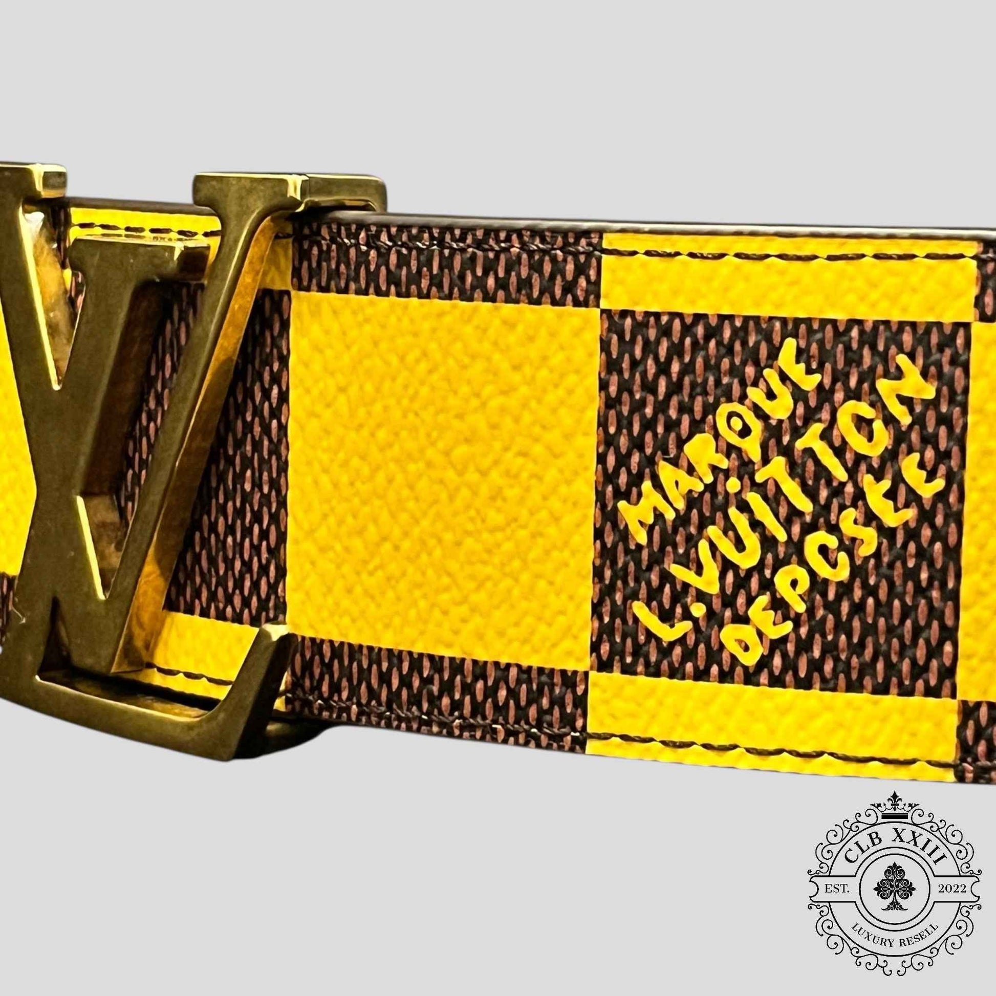 Louis Vuitton LV Initiales Damier 40mm Reversible Belt in Yellow/Brown