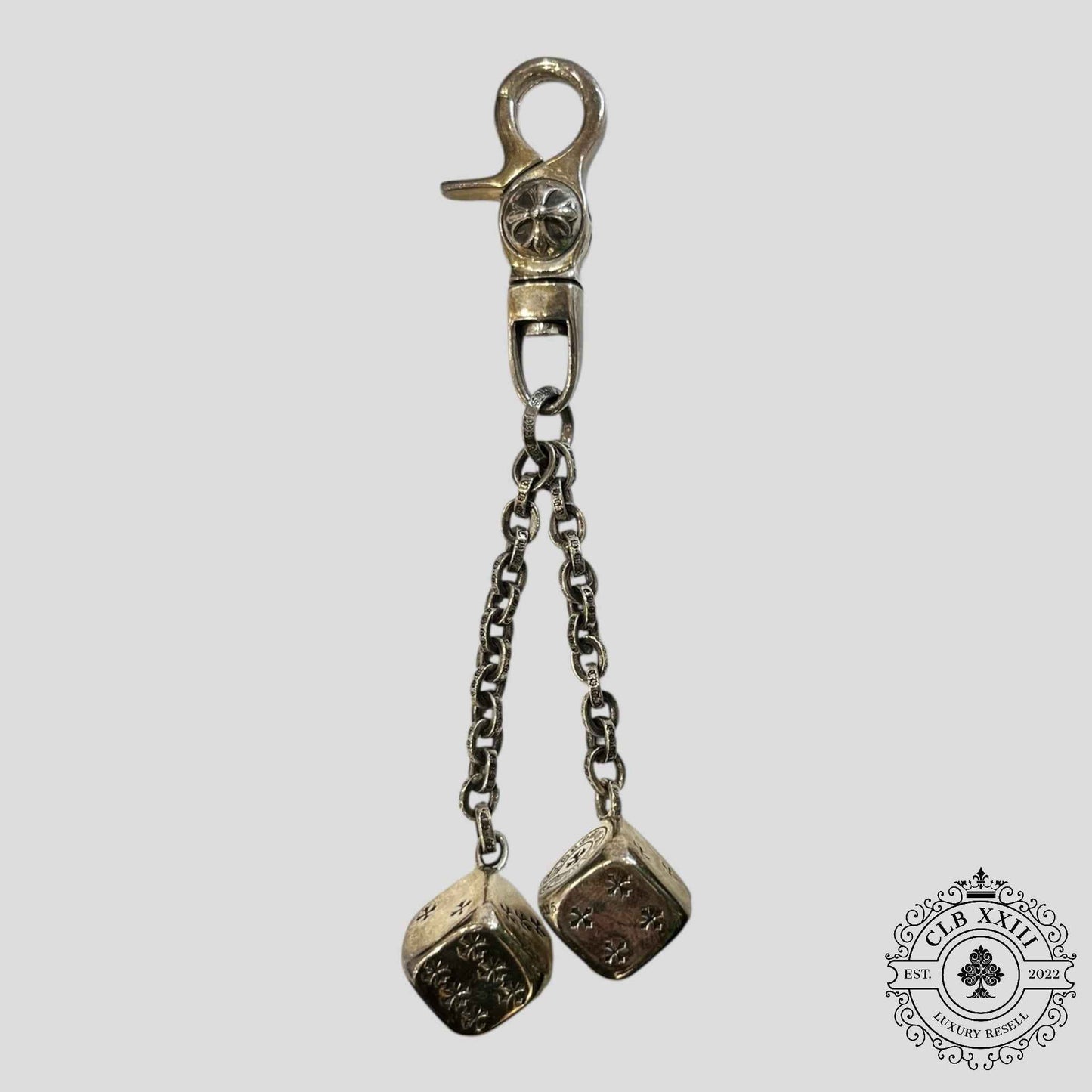 Chrome Hearts Dice Keychain in Silver