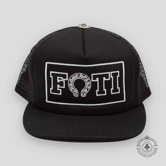 Chrome Hearts Foti Patch Trucker Hat in Black / White