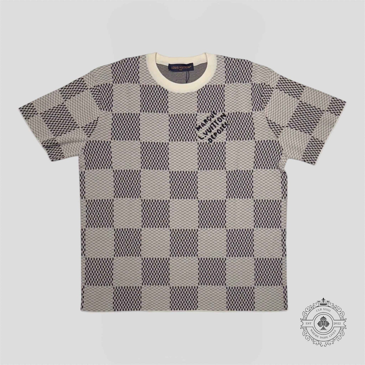 Louis Vuitton Damier Heritage Jacquard Short Sleeve Crewneck