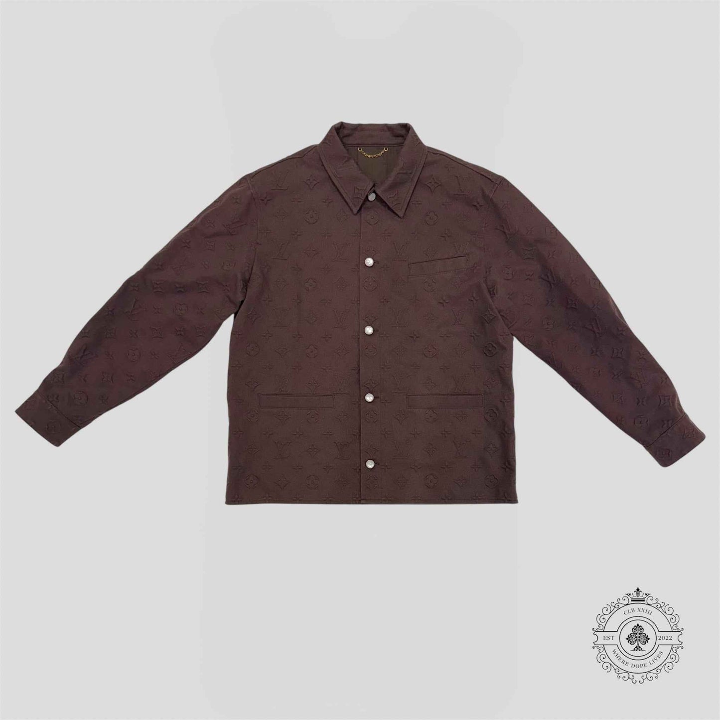 Louis Vuitton Monogram Embossed Overshirt in Brown