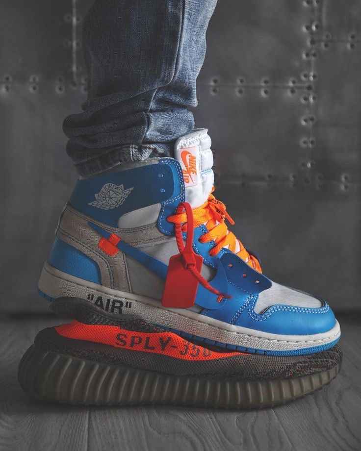 Custom Air Jordan 1 OFF-White Blue Sneakers for Unique Style SneakerNational