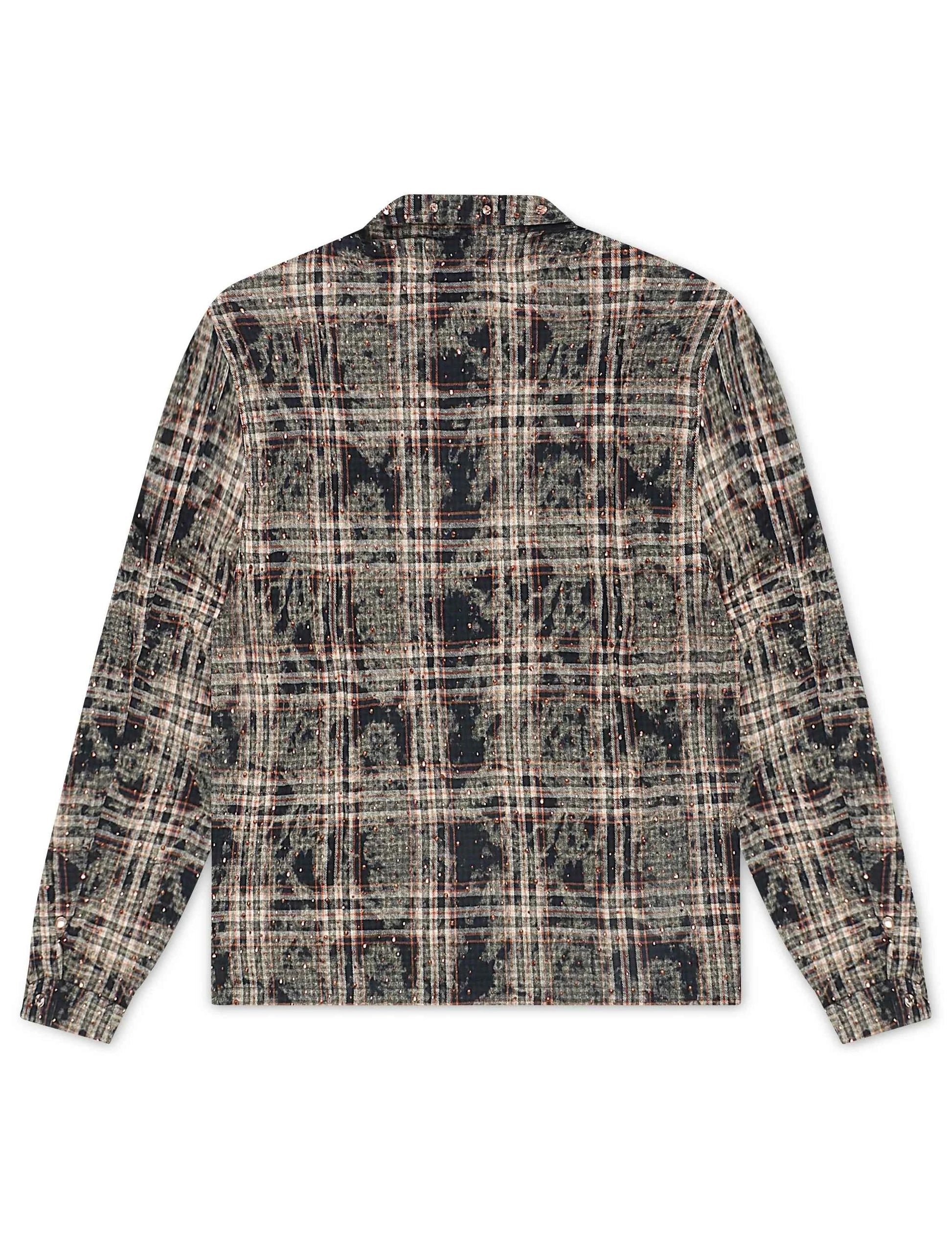 Rebel Denim Rhinestone Flannel - Navy