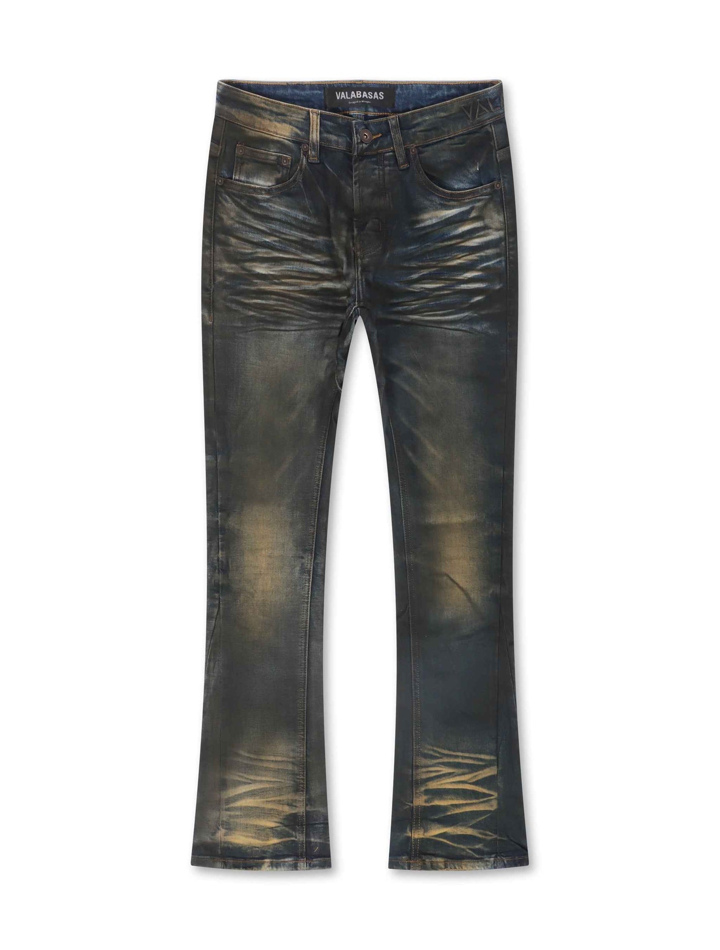 Valabasas Fax Stacked Denim Jeans - Vintage Blue Wash
