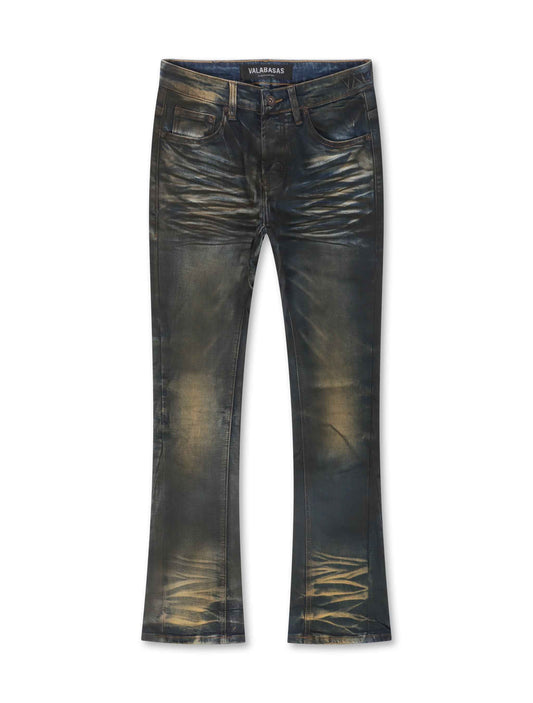Valabasas Fax Stacked Denim Jeans - Vintage Blue Wash
