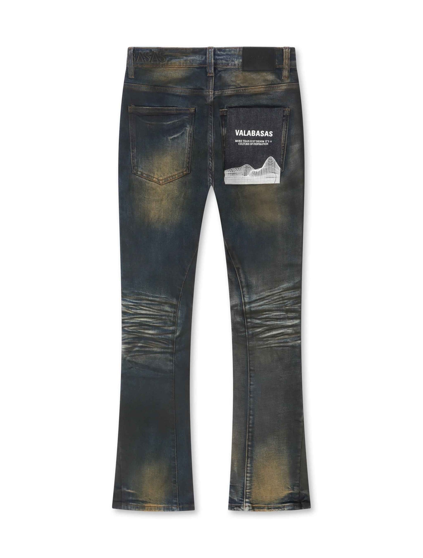 Valabasas Fax Stacked Denim Jeans - Vintage Blue Wash