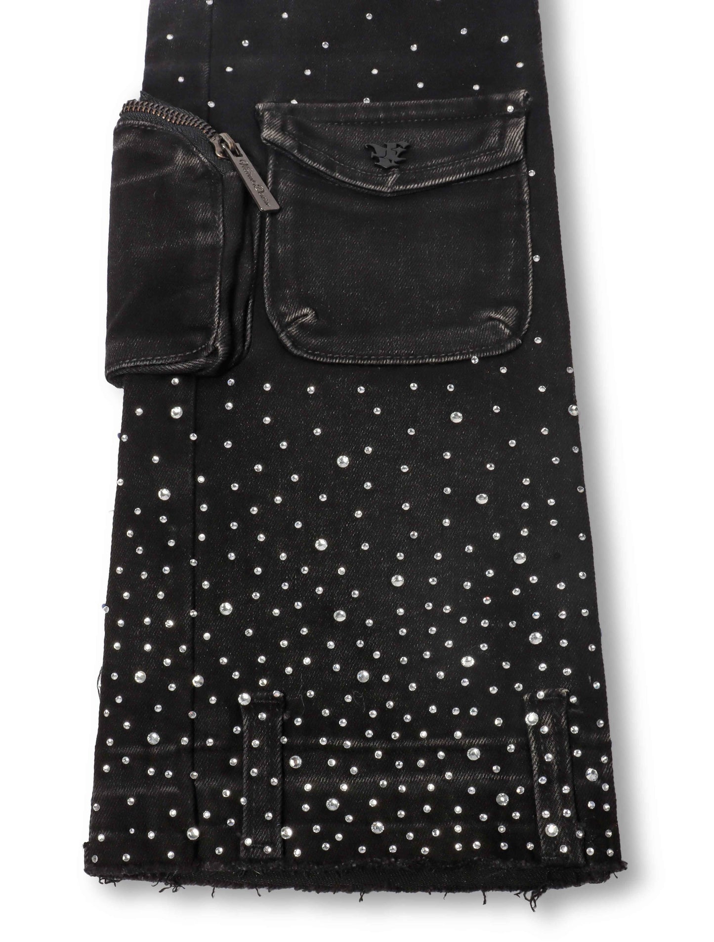Vicious Denim All Over Rhinestone Jeans - Black