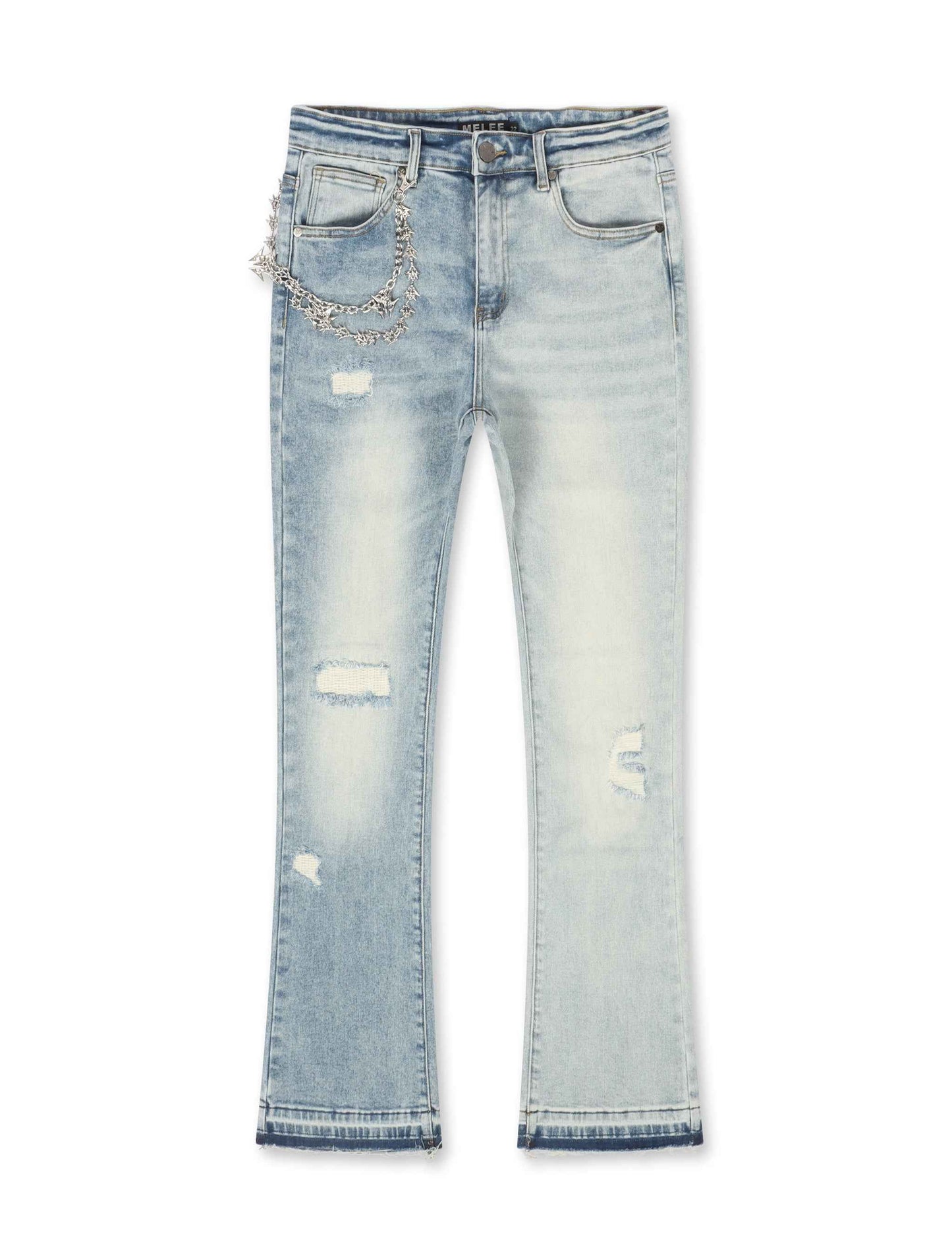 Melee Hannibal Stacked Jean - Split Blue Wash