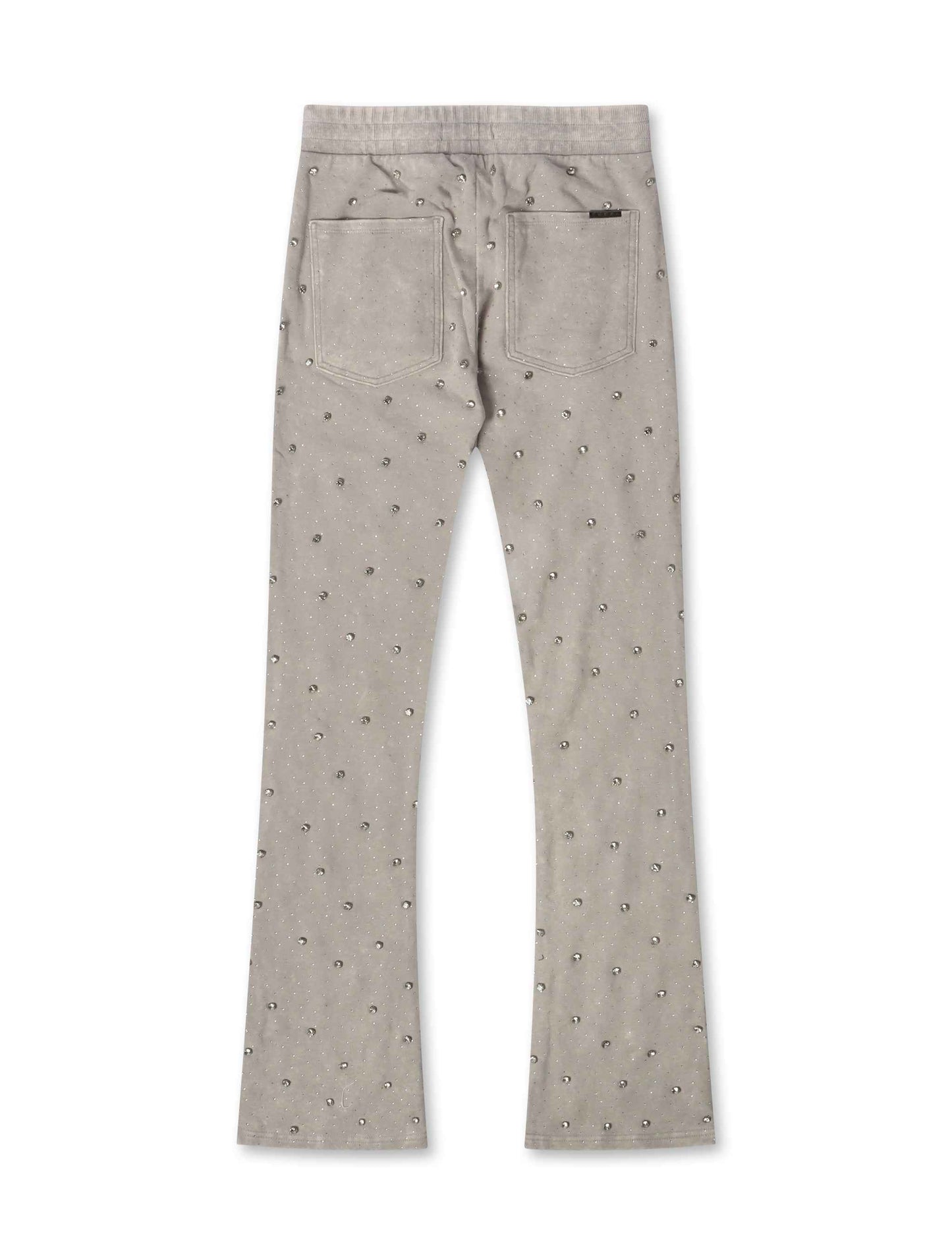 Rebel Denim Diamond Stacked Sweatpants - Grey