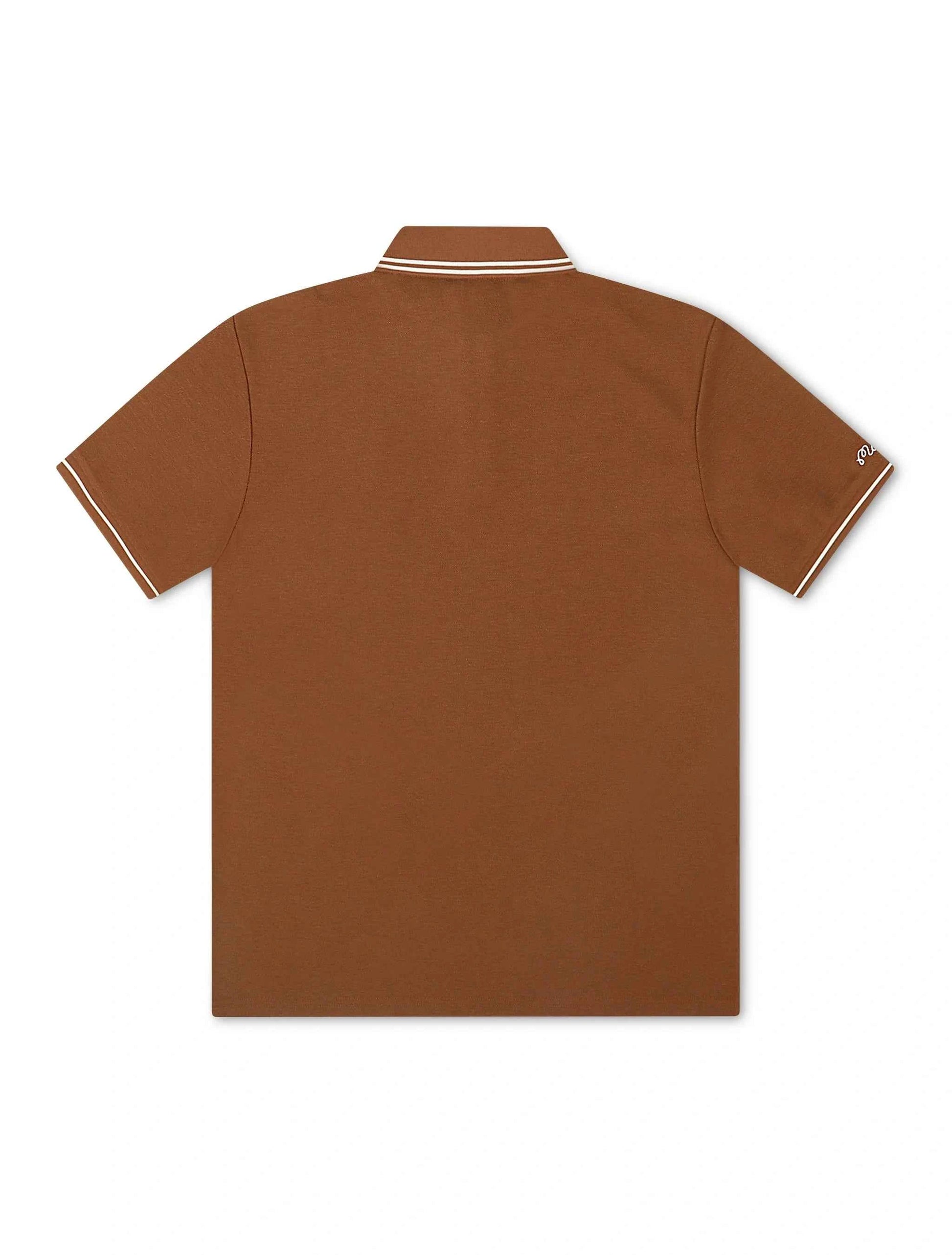Malbon Fairway Applique Pique Polo - British Tan