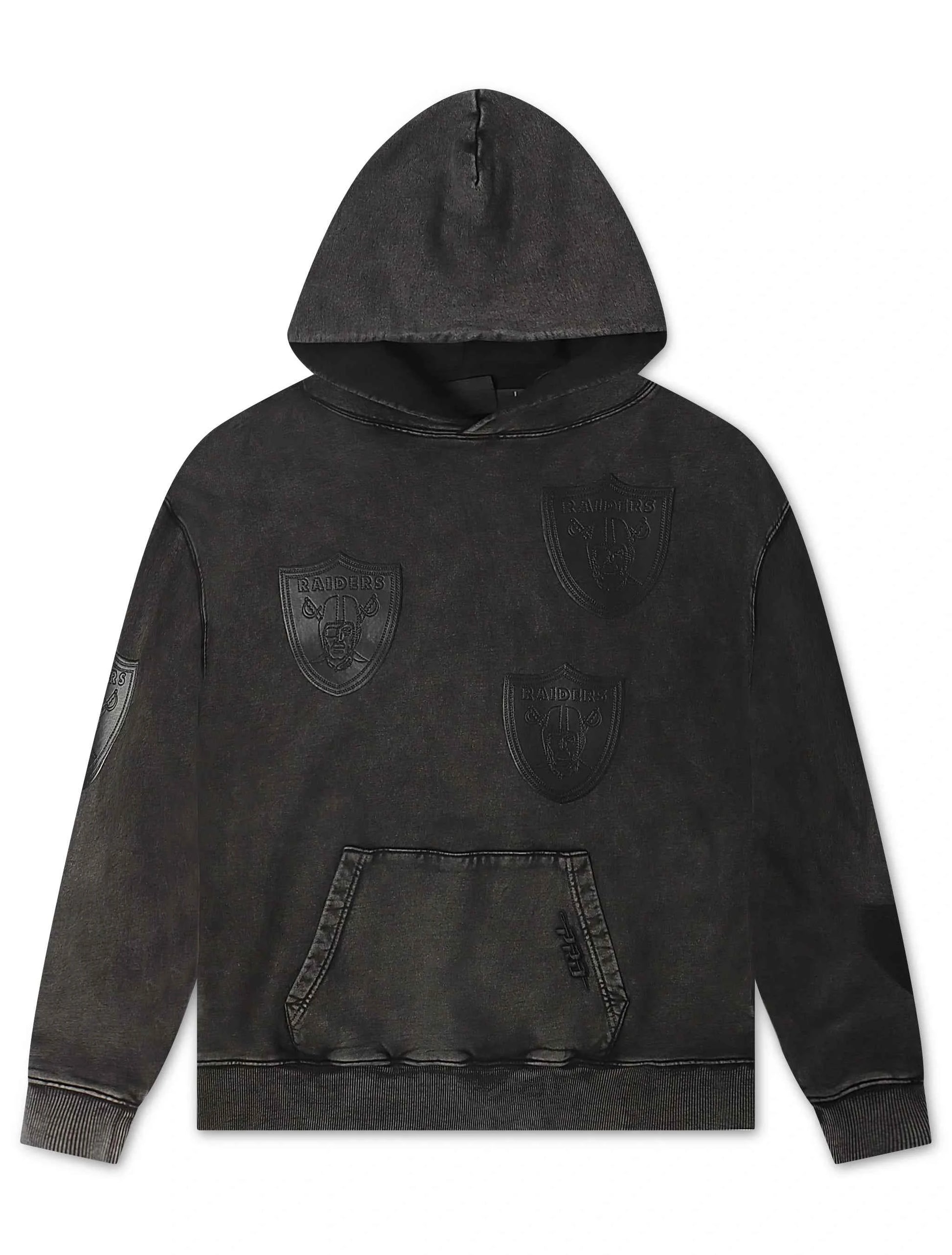 Pro Standard Raiders All Over Logo Hoodie - Washed Black