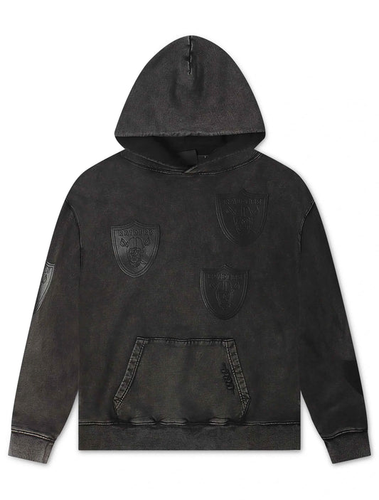 Pro Standard Raiders All Over Logo Hoodie - Washed Black