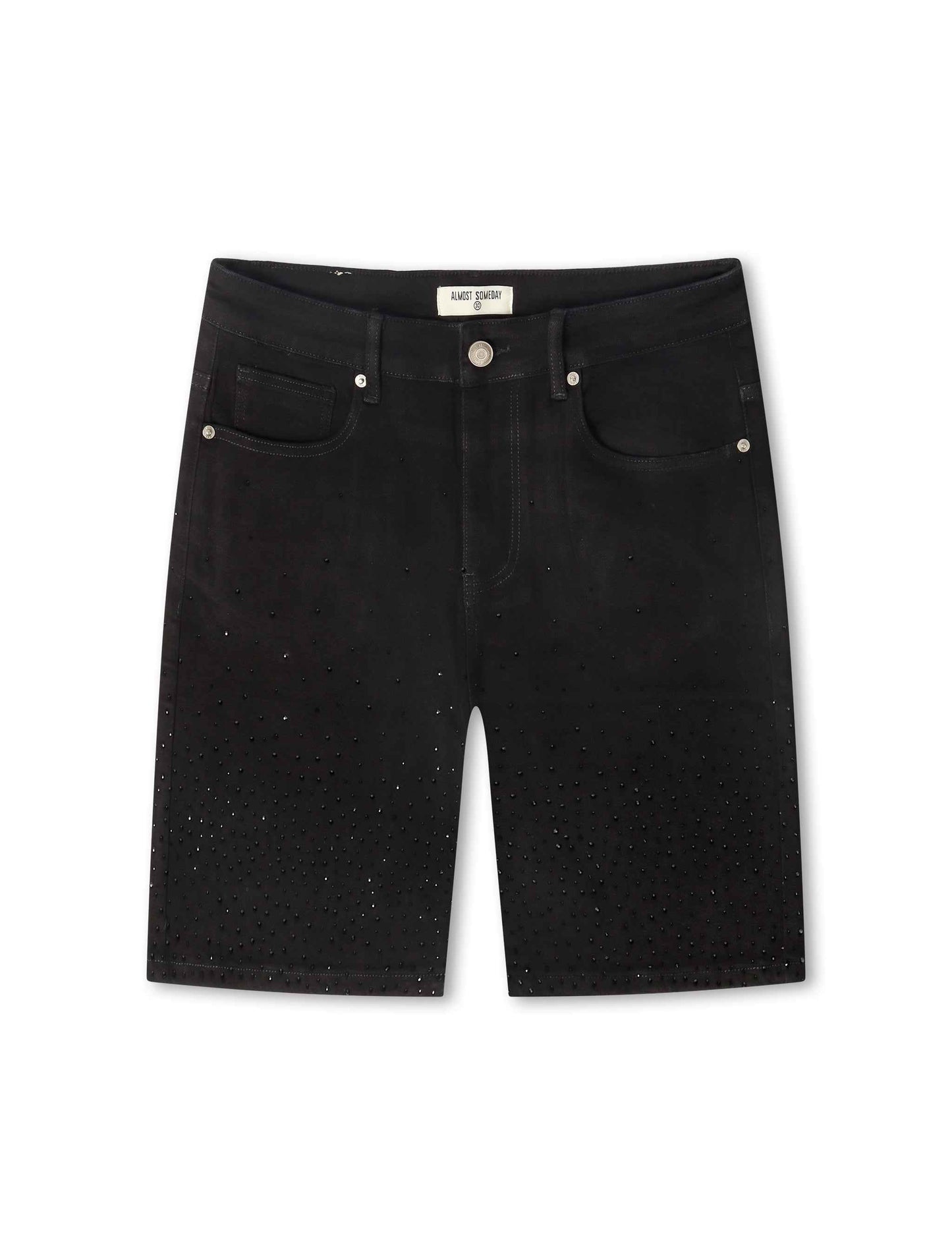 Almost Someday Solomon Rhinestone Jorts - Black