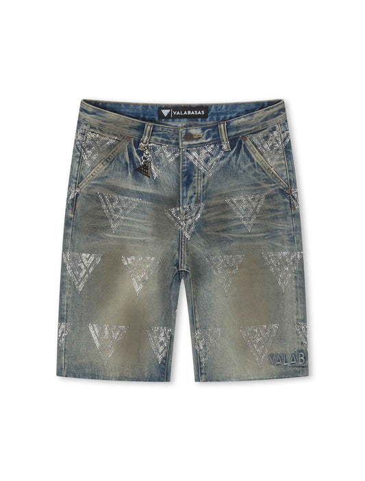 Valabasas Palace Rhinestone Jeans - Dirty Wash