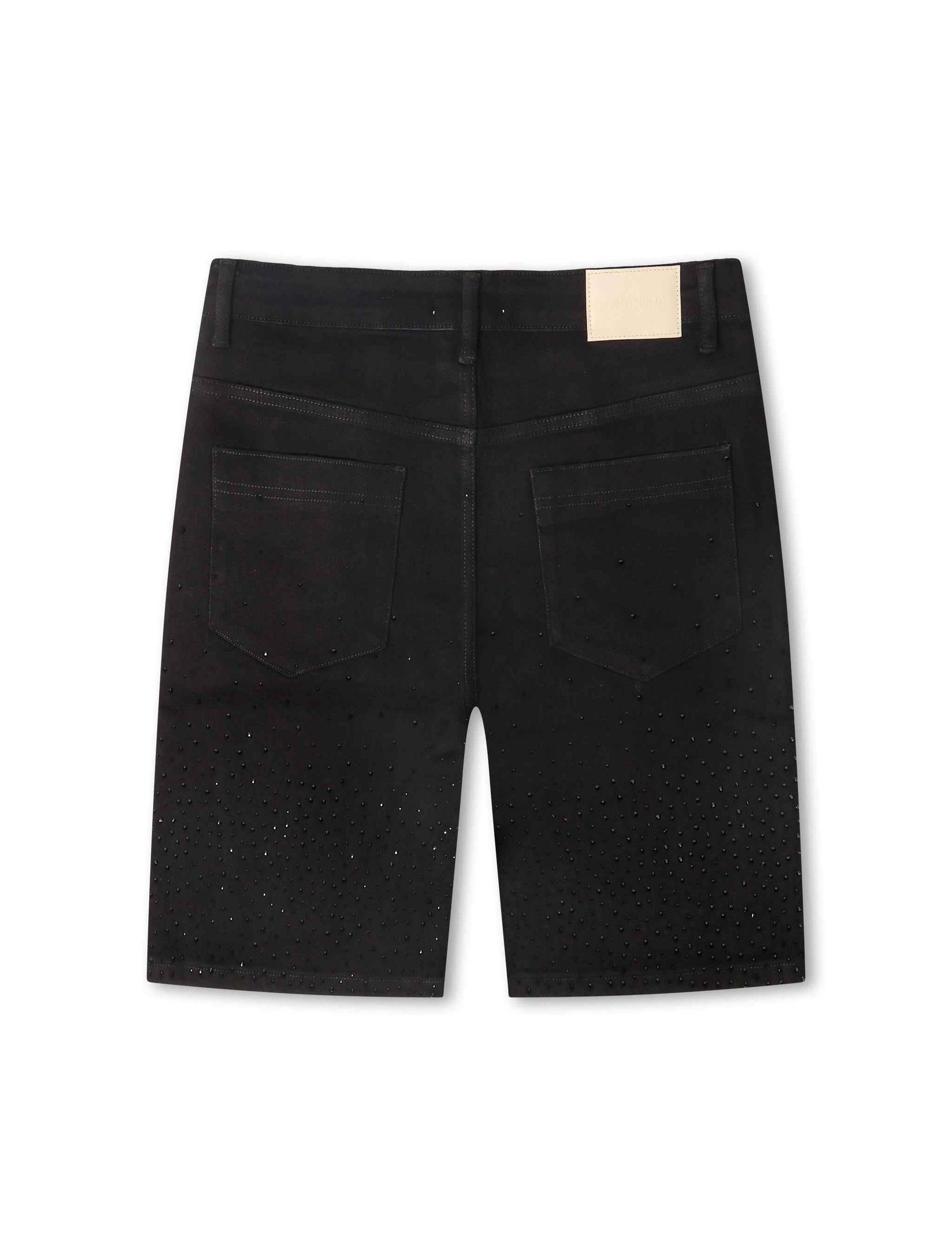 Almost Someday Solomon Rhinestone Jorts - Black