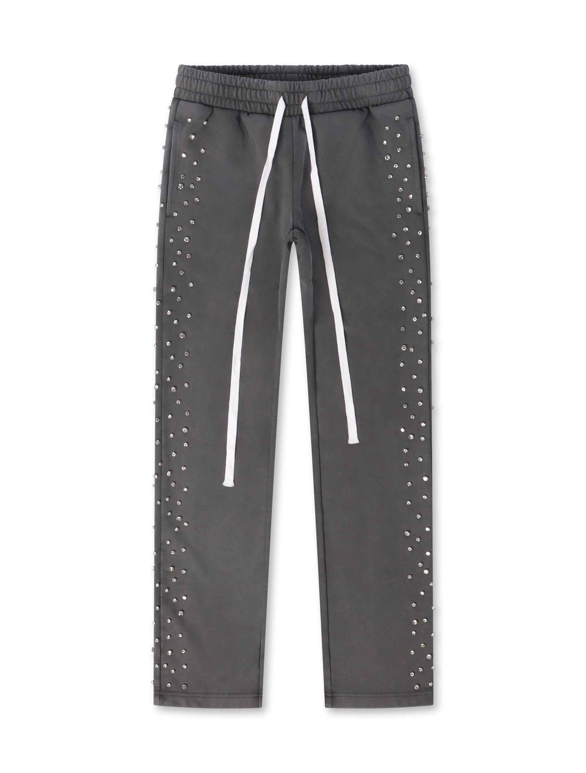 Embellish Ice Lounge Rhinestone Sweatpants - Slate