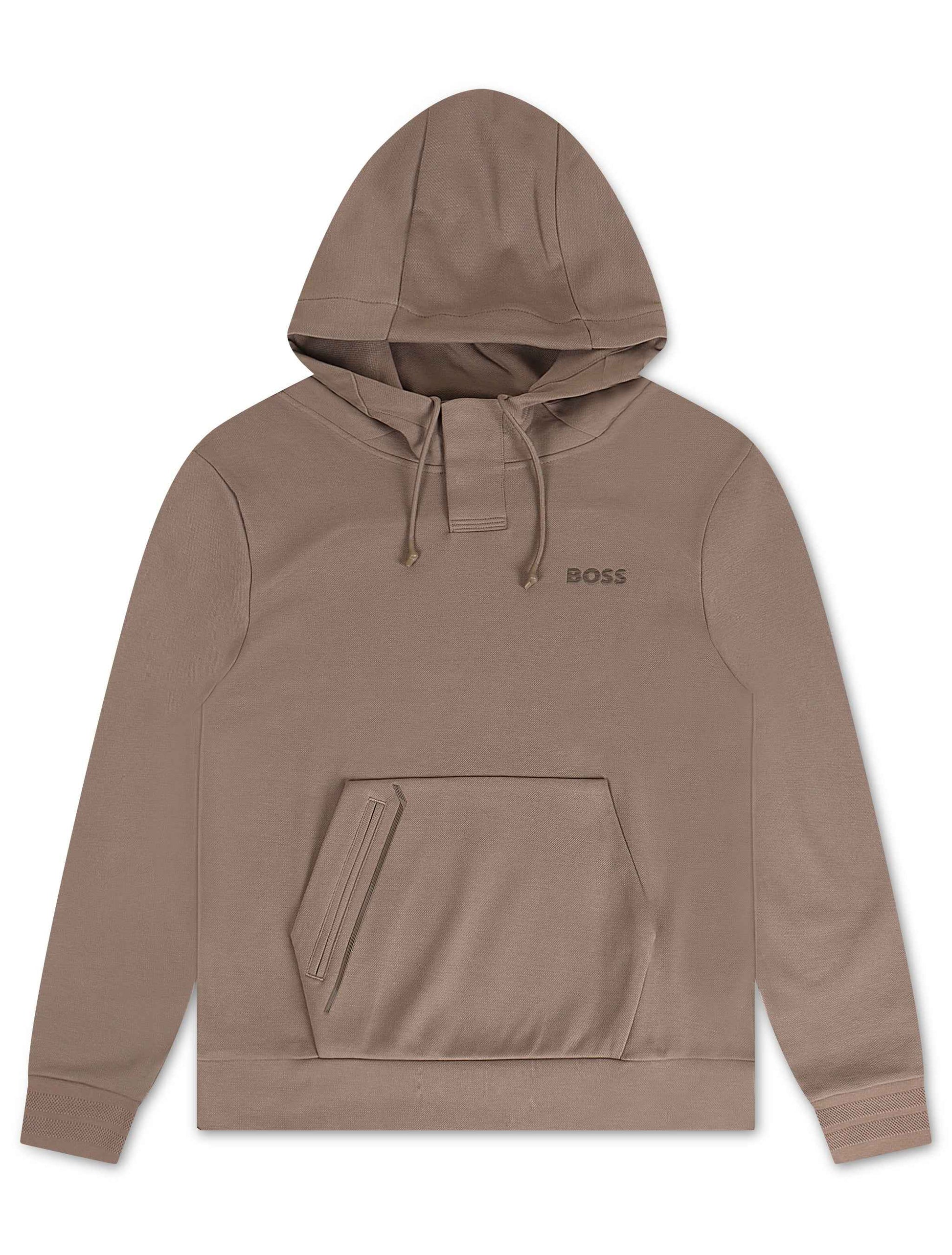 Boss Green Soody MIrror Hoodie - Coffee