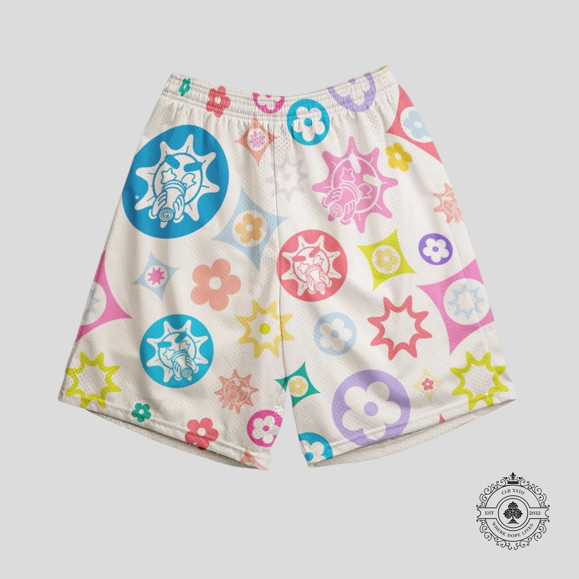 Bravest Studio Glo Gang Flower Mesh Shorts in White