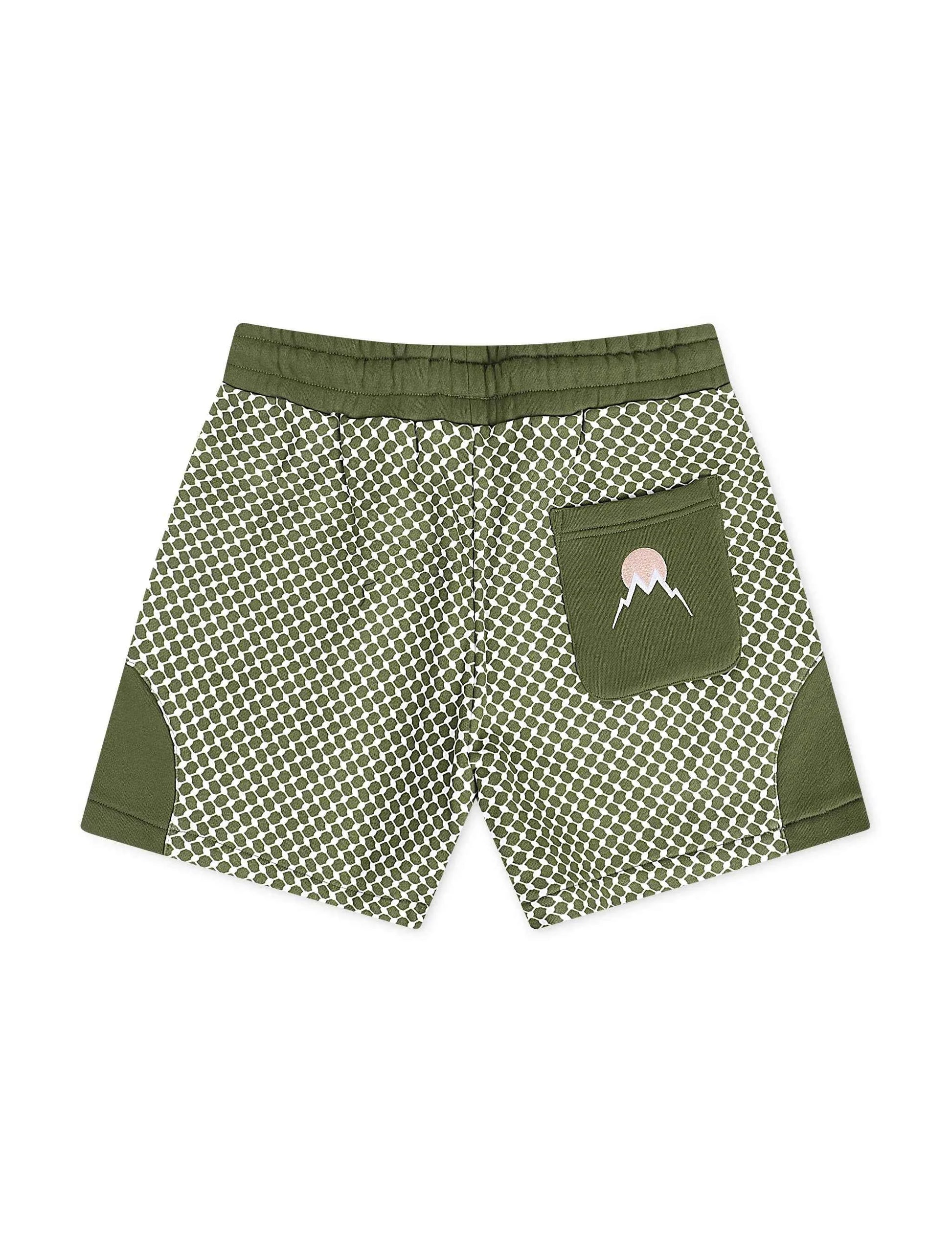 Memory Lane Window Pattern Shorts - Forest